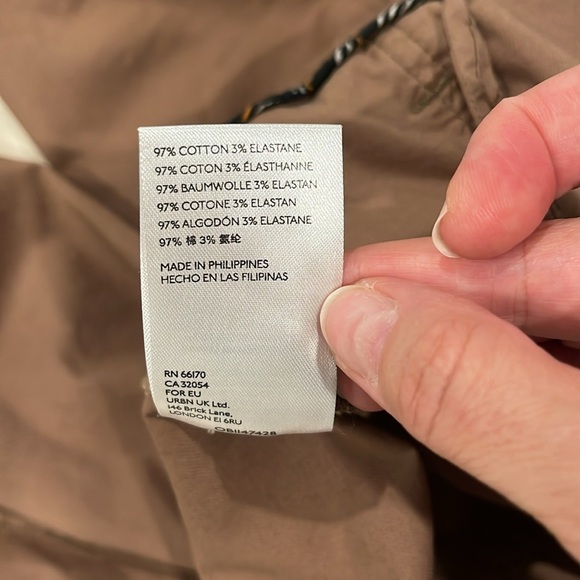 Anthropologie Ellie Embroidered Cotton Utility Pants with Belt 2 Tan - Picture 15 of 16